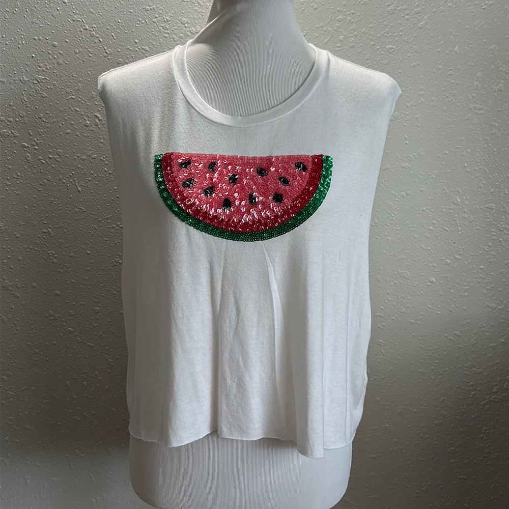 Express Sequin Watermelon Tank Top